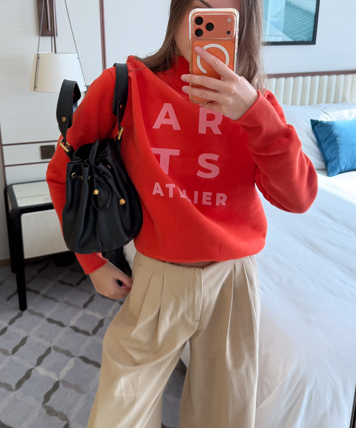 Sweatshirt orange pink