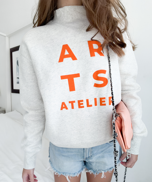Sweatshirt ash grey orange