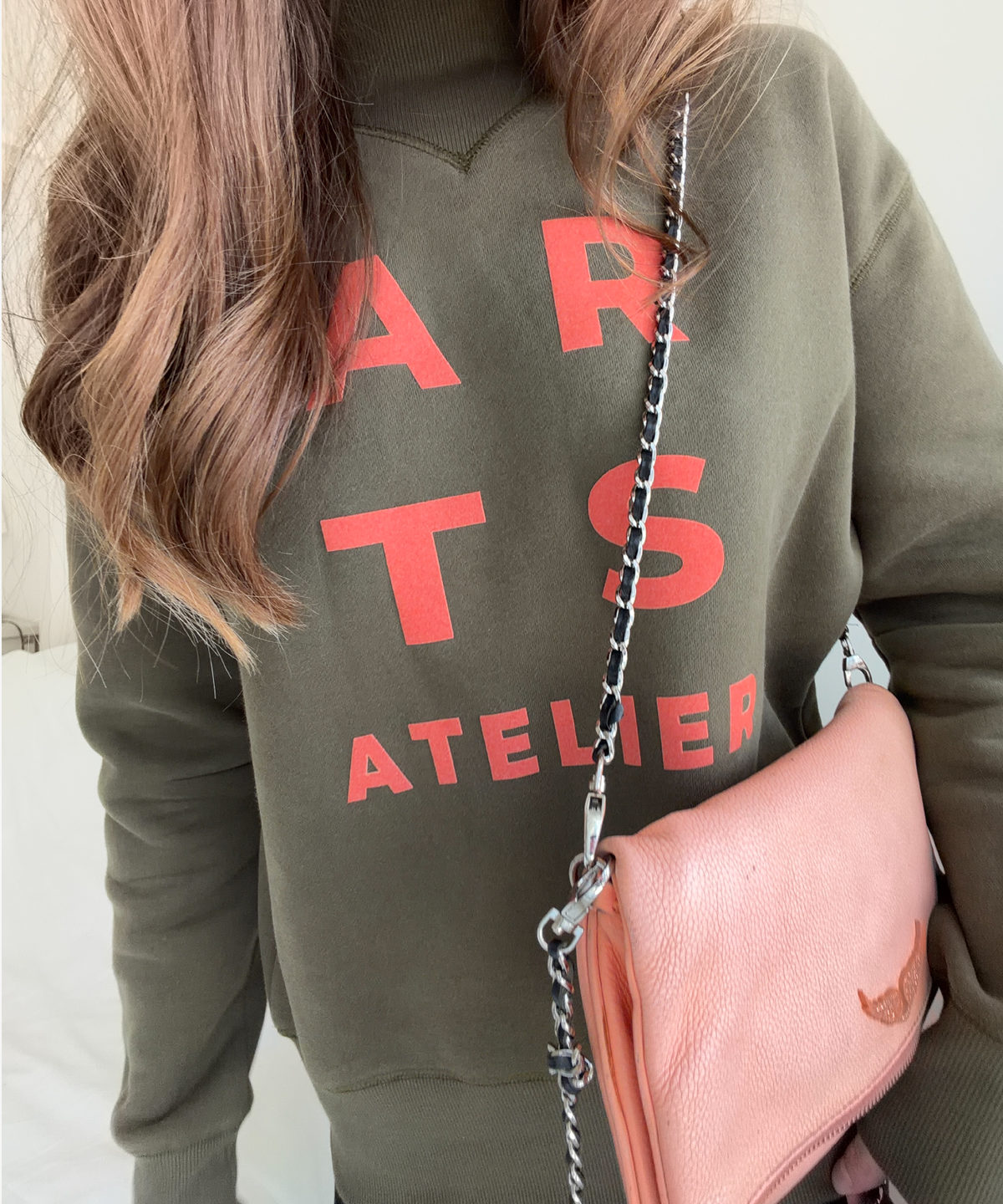 Sweatshirt olive coral