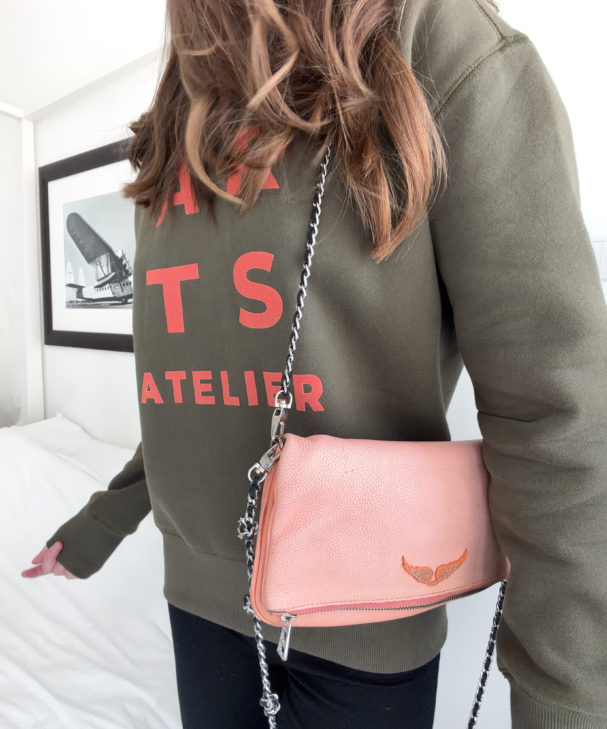 Sweatshirt olive coral