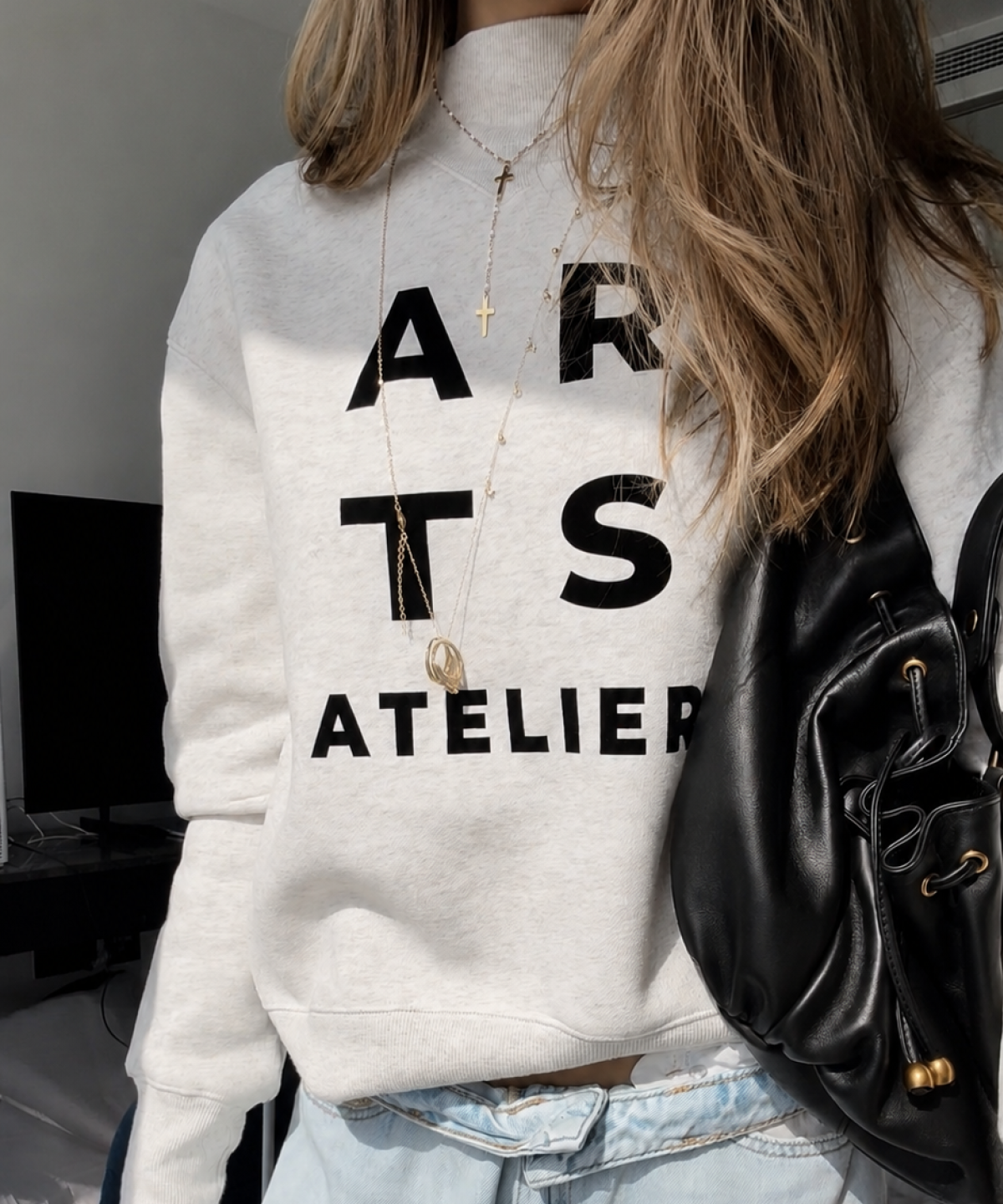 Sweatshirt ash grey black