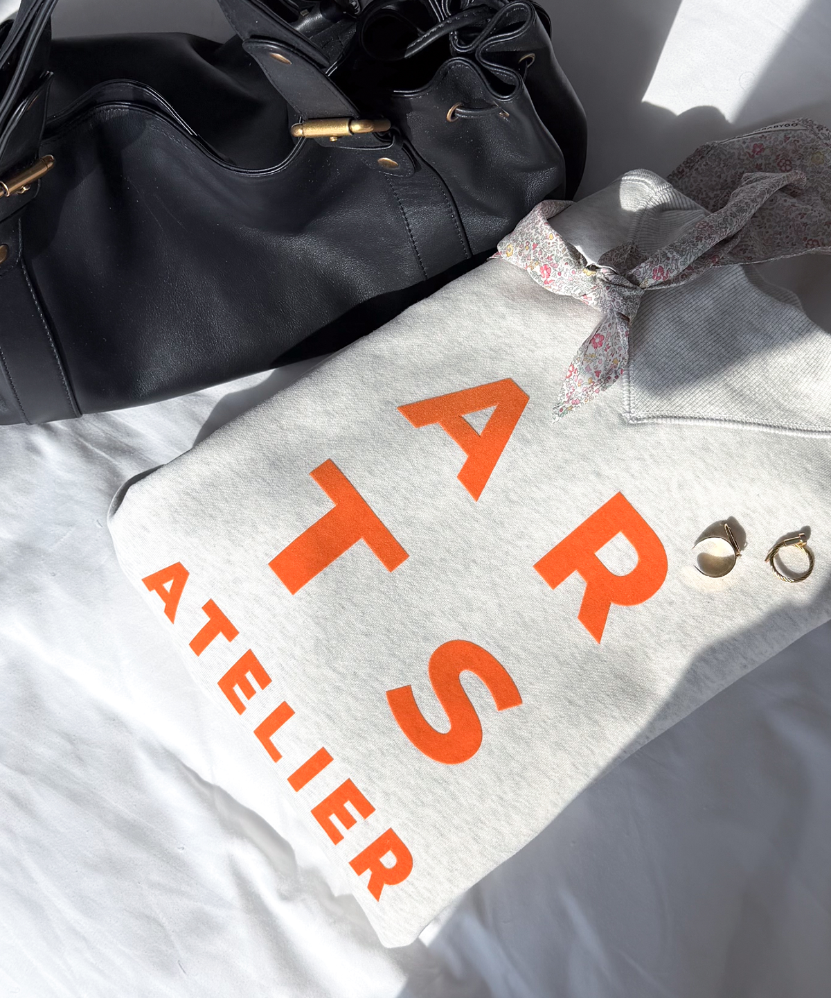 Sweatshirt ash grey orange