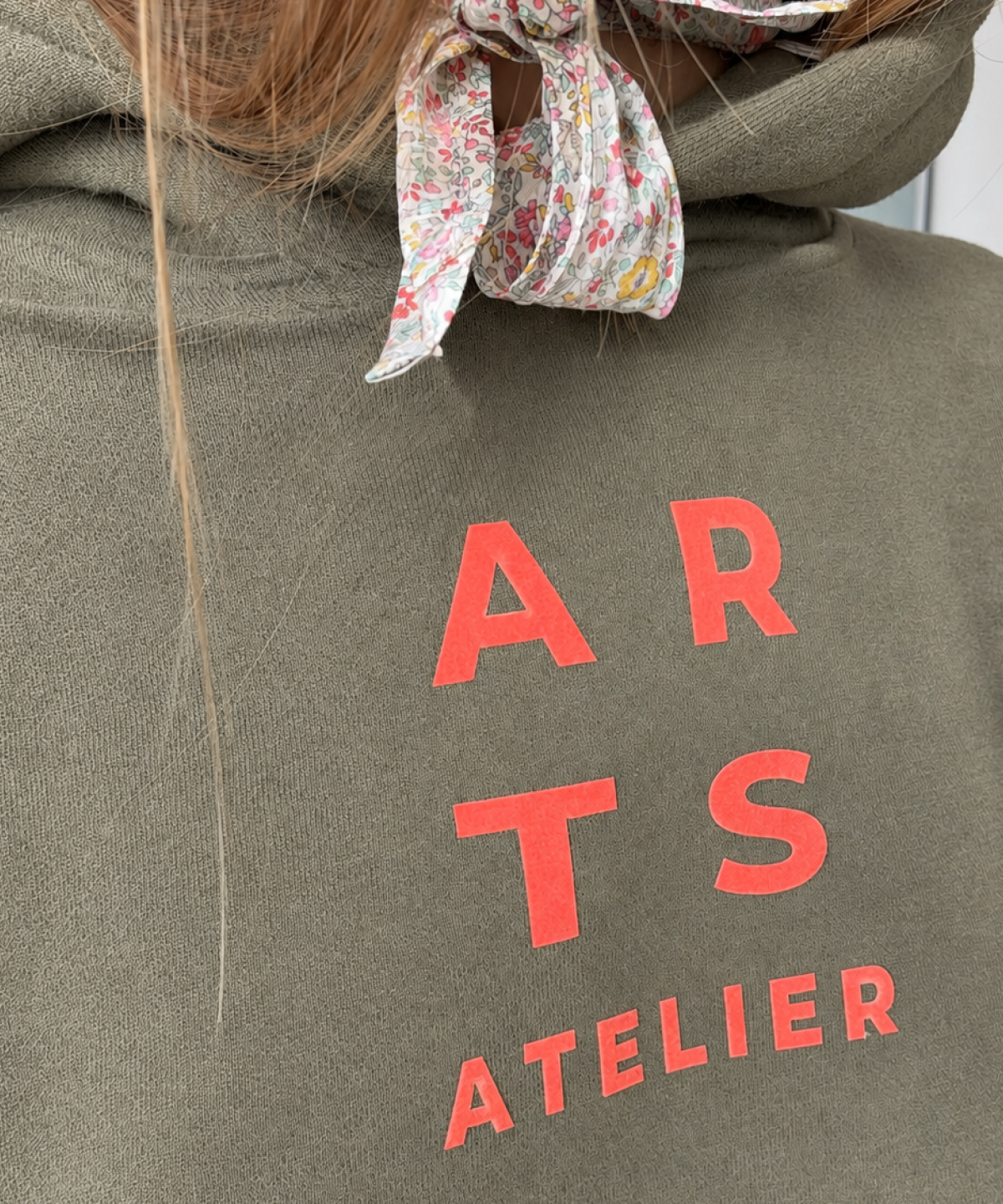 Hoodie olive coral