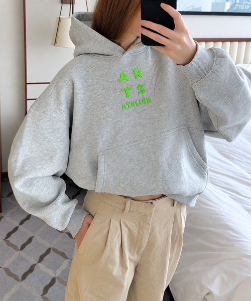 Hoodie grey pop green (pre-order, shipping 20/10)