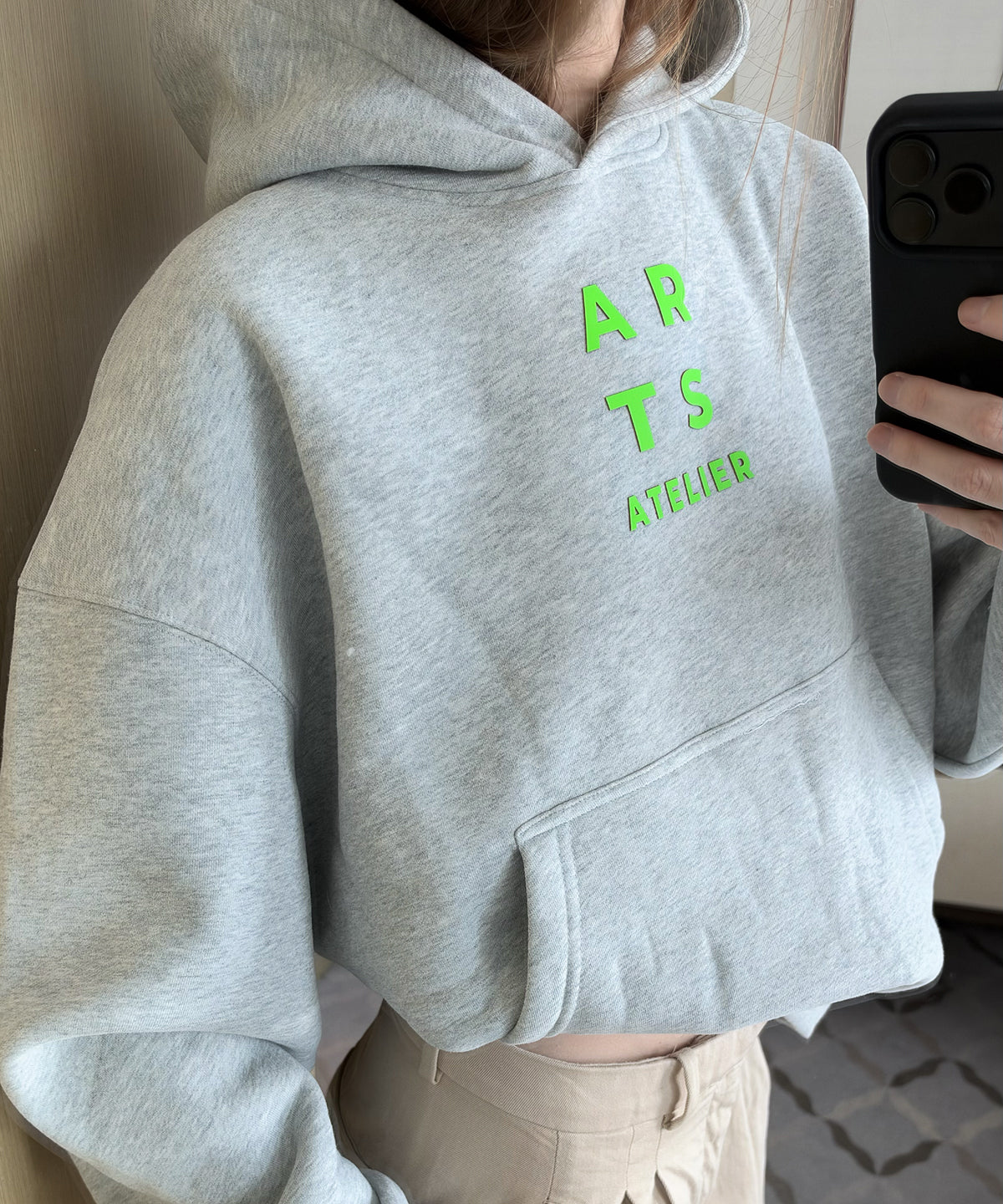 Hoodie grey pop green (pre-order, shipping 20/10)